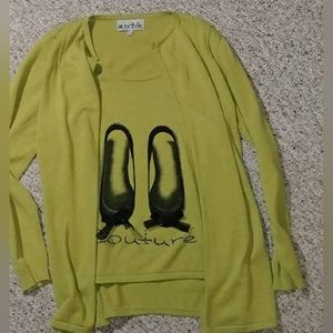 Marble ballet green fooler sweater